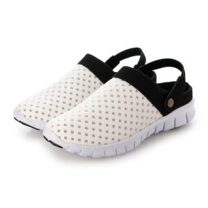 デクト Dect サンダル スポーツサンダル メッシュ サボサンダル クロッグ シューズサンダル スリッポン メンズ かかとなし 2way ストラップ メンズシューズ 紳士靴 (ホワイト/ブラック)