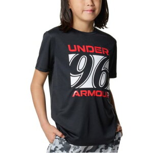 アンダーアーマー UNDER ARMOUR アンダーアーマー UNDER ARMOUR UAスピードストライド 96ロゴ ショートスリーブ Tシャツ 部活 チーム トレーニング ジュニア ボーイ (001 BLACK/RACERRED)