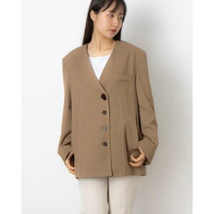 Gu LOEUVRE Collarless Oversized Jacket - 00 iD/BEIGEj