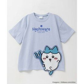 マックハウス Mac-House ちいかわ アップリケ半袖Tシャツ ハチワレ （サックス）