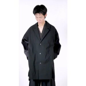 �����������@���G�V�� JAN-JAN VAN ESSCHE BLAZER STYLE OVER COAT �iBlack Striped�j