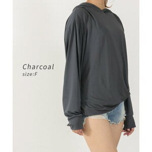 アウニイ auni ラッシュガード レディース 水着 体型カバー 接触冷感 Q UPF50+ 98% uvカット 夏 パーカー 軽量 日焼け止め 暑さ対策グッズ らっしゅがーど ママ水着 長袖 8234 (チャコール)