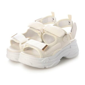 アタガール attagirl 厚底ベルクロスポーツサンダル (アイボリー)