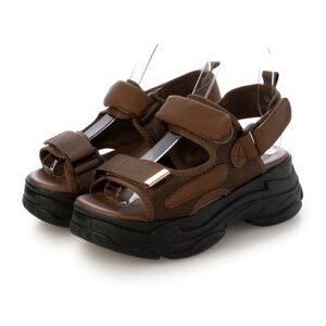 アタガール attagirl 厚底ベルクロスポーツサンダル (ブラウン)