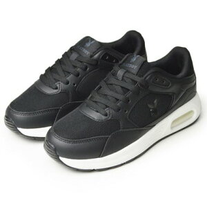 プレイボーイ PLAYBOY スニーカー レディース シューズ スポーツスニーカー 軽量 軽い 屈曲 防滑 カジュアル エアークッション 婦人靴 (ブラック)