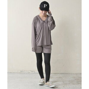 アウニイ auni ラッシュガード レディース 水着 体型カバー 接触冷感 Q UPF50+ 98% UVカット 夏 パーカー パンツ 上下 セット軽量 速乾 セットアップ 長袖 指穴付き HW8235 (モカ)