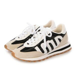 A~pX Ami Paris Logo Patch Round Toe Rush Panelled Sneaker iBLACKj