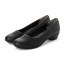オールデイウォーク ALL DAY Walk 幅広（3E）＆シンプルなデザインのスクエアトーパンプス（3cmヒール） （ブラック）