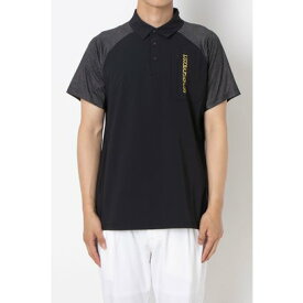 リュクスエイケイエムプラス LUXEAKMPLUS ゴルフ 配色バックロゴ半袖ポロシャツ （ブラック）