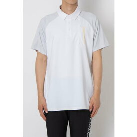 リュクスエイケイエムプラス LUXEAKMPLUS ゴルフ 配色バックロゴ半袖ポロシャツ （ホワイト）