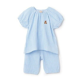 プティマイン petit main 【リンク】パフスリーブWガーゼパジャマ （L・ブルー）