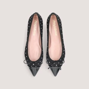 �v���e�B�E�o�����[�i Pretty Ballerinas ELLA cap-toe polka dots / �G�� �L���b�v�g�D �|���J�h�b�g �|�C���e�b�h�V���[�Y �iNEGRO-NEGRO�j