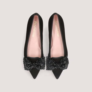�v���e�B�E�o�����[�i Pretty Ballerinas CLEMENTINE black crystal bow / �N�������^�C�� �u���b�N �N���X�^�� �{�E �|�C���e�b�h�V���[�Y �iNEGRO-NEGRO�j
