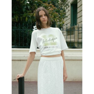 ���G�u�� LOEUVRE Crack Print Boxy T-shirt �iO/WHITE�j