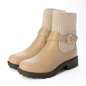 アシナガオジサン あしながおじさん カジュアルニットブーツ (ライトベージュ)