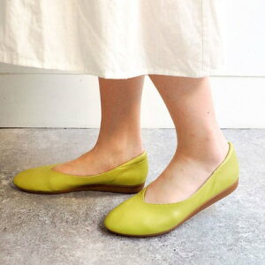 アシナガオジサン あしながおじさん シンプルで履きやすい◇レザーフラットシューズ (ライトグリーン) (ライトグリーン)