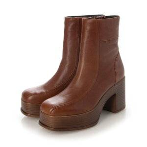 アシナガオジサン あしながおじさん 厚底チャンキーヒールブーツ (ブラウン) (ブラウン)