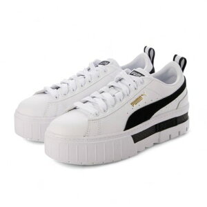 v[} PUMA PUMA v[} MAYZE LEATHER CYU[ WMNS EBY WHITE/BLACK PU zCg/ubNy381983-01z iWHITE/BLACK PUj