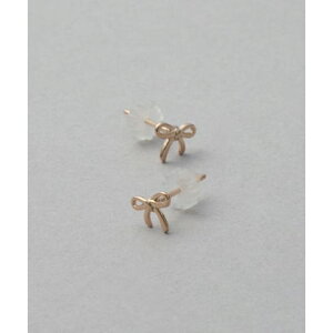 マガジンデモードシュシュ MAGASIN DE MODE Chou Chou ピアス ニッケルフリー リボン メタル ポストピアス OSWY (ピンク)