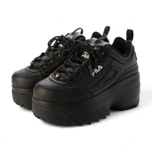 tB FILA FILA - Disruptor II Wedge BLACK/BLACK yWFW22044-001z iBLACK/BLACKj