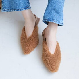 ヴィヴィアン VIVIAN もこもこファースリングバックパンプス （キャメル）