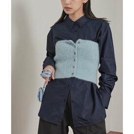 ミエット miette ニットベアビスチェセットシャツ （ネイビー）