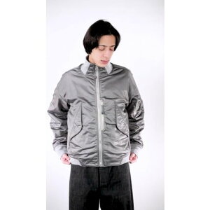 ���`�[�t�G���G�t�W�[ MotivMfg Teardrop Nylon Flight Cloth Bomber Jacket �iGray�j