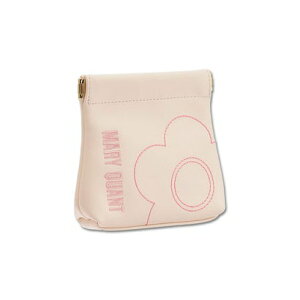 マリークワント MARY QUANT ピンクステッチデイジー バネクチポーチ (ライトピンク)