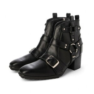 ヨースケ YOSUKE ポインテッドショートブーツ (ブラック)