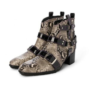 ヨースケ YOSUKE ポインテッドショートブーツ (パイソン)