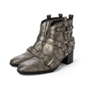 ヨースケ YOSUKE ポインテッドショートブーツ (ガンメタ)