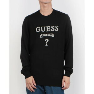 �Q�X GUESS HAMMOND Cn Ls Logo Basic Sweater �iJBLK�j