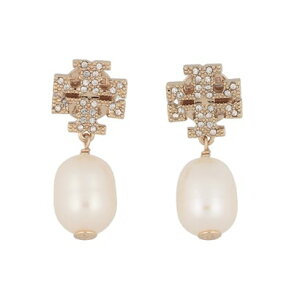 g[o[` TORY BURCH KIRA PAVE PEARL DROP EARRING iT Gold / Pearlj