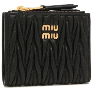 �~���E�~���E Miu Miu ��܂���z �}�e���b�Z �u���b�N �S�[���h ���f�B�[�X MIU MIU 5ML024 AFPP F0002 �iBLACK�j