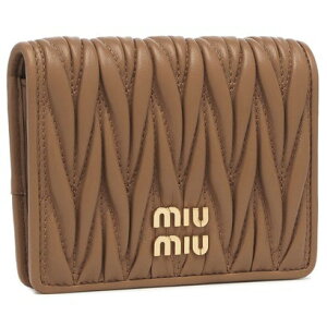 �~���E�~���E Miu Miu ��܂���z �}�e���b�Z �u���E�� �S�[���h ���f�B�[�X MIU MIU 5MV204 AFPP F098L �iCARAMEL�j
