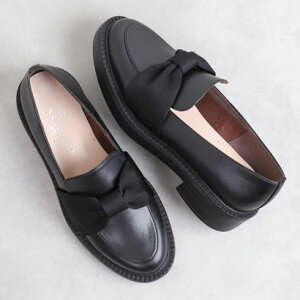 アルテミス バイ ダイアナ artemis by DIANA グログランリボン厚底ローファー (黒人工スムース)