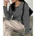 ラナン RANAN 【U.S. POLO ASSN.】刺繍長袖ケーブルポロニット （グレー）