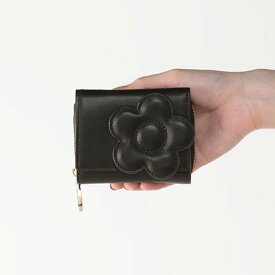 マリークワント MARY QUANT ビッグデイジーパッチ ミニウォレット （ブラック）