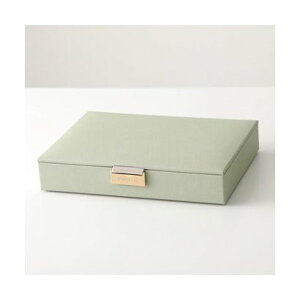 X^bJ[Y STACKERS STACKERS WG[P[X Classic Jewellery Box Lid i74510/Sage-Green-Pebblej