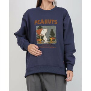 クリフ メイヤー KRIFF MAYER サガラ刺繍スヌーピー裏起毛スウェット (PURPLE)