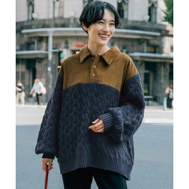 クリフ メイヤー KRIFF MAYER コーデュロイドッキングニット （NAVY）