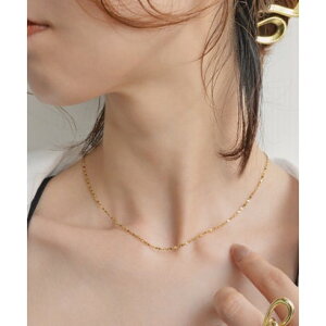 スタイロ styiro 金属アレルギー対応 グリッターサークルチェーンネックレス ステンレス (ゴールド)