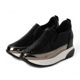 ムーム MUUM スクエアビジュウスリッポンインヒールスニーカー （BL）