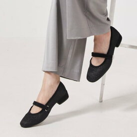 キラキラストラップバレエ800 （ラメブラック）