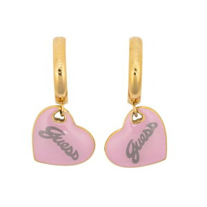 �Q�X GUESS VINTAGE GUESS 30MM MINI HEART LOGO HOOPS �iYGPK�j