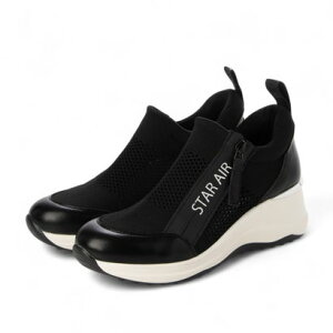 ムーム MUUM アウトサイドファスナーニットスニーカー (BL)