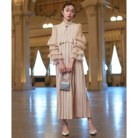 ルイルエブティック RUIRUE BOUTIQUE オケージョンドレス 結婚式 ストレッチ ｜ クラシカル パフスリーブ プリーツ ドレス ｜ 二次会 披露宴 美脚 ワンピース オケージョン お呼ばれ パーティー