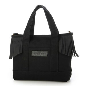 �~�l�g���J MINNETONKA MT SIDE FRINGE 2WAY TOTE BAG�i�T�C�h�t�����W 2�E�F�C�g�[�g�o�b�O�j �i�u���b�N�j