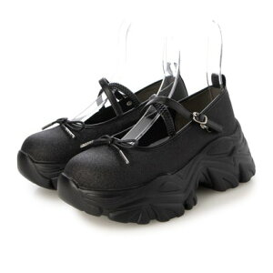 アタガール attagirl 厚底メリージェーンシューズ (ブラックグリッター)