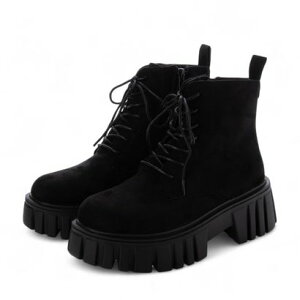 アタガール attagirl 厚底レースアップブーツ (ブラックスエード)